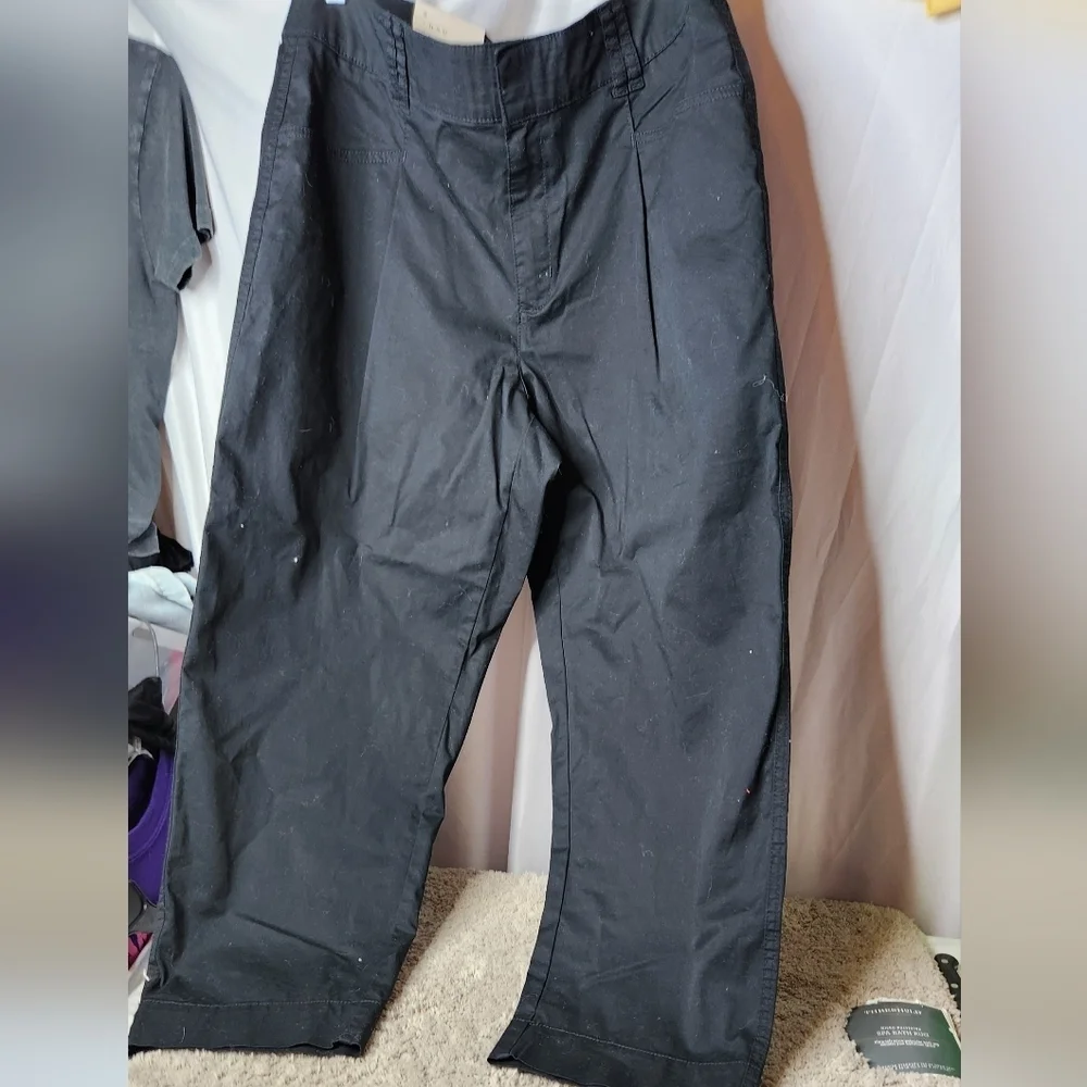 A New Day Women's High-Rise Straight Ankle Chino Pants Black Size 14